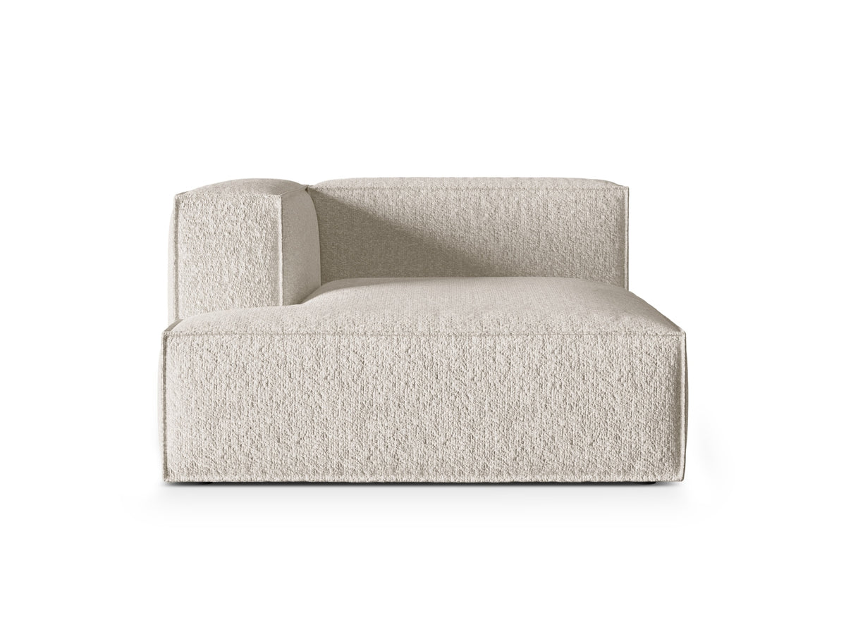 Nuria — Chaise Longue Beige (Monet Sand) Black Plastic Left
