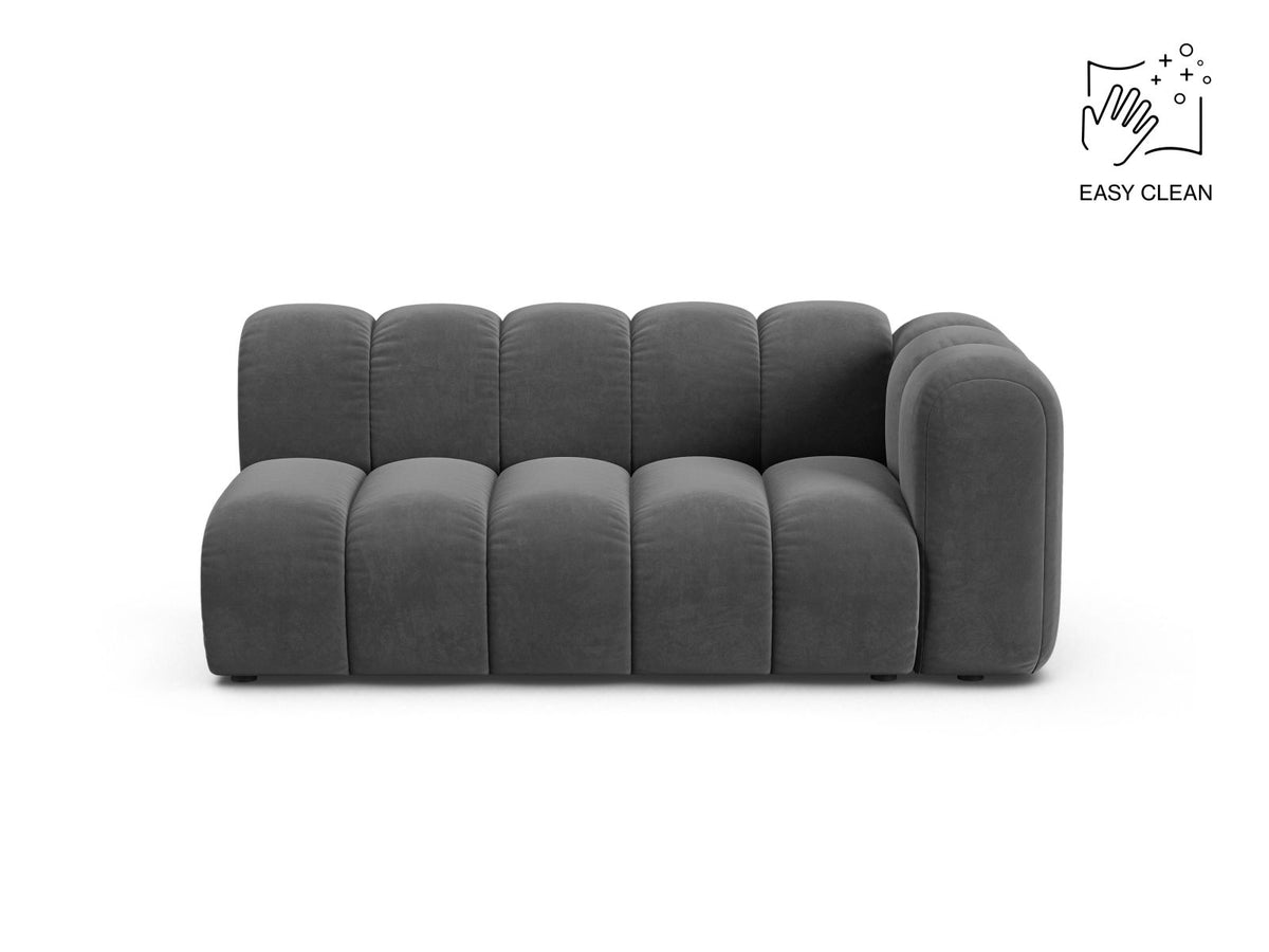 Lupine — Modular Sofa Grey (Venus 2930) Black Plastic Right