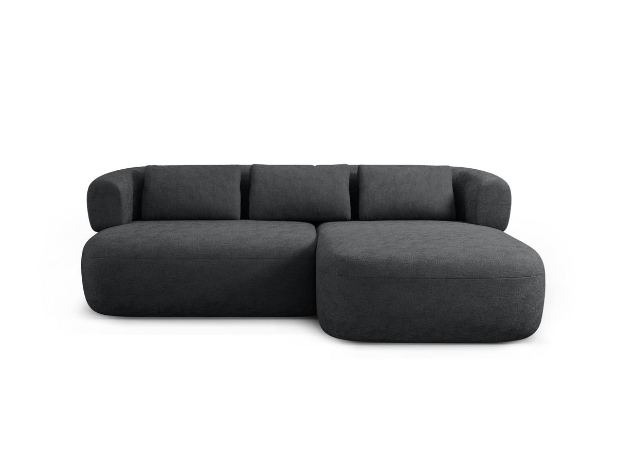 Jenny — Corner Sofa Dark Grey (Perfect Harmony 90) Black Plastic Right