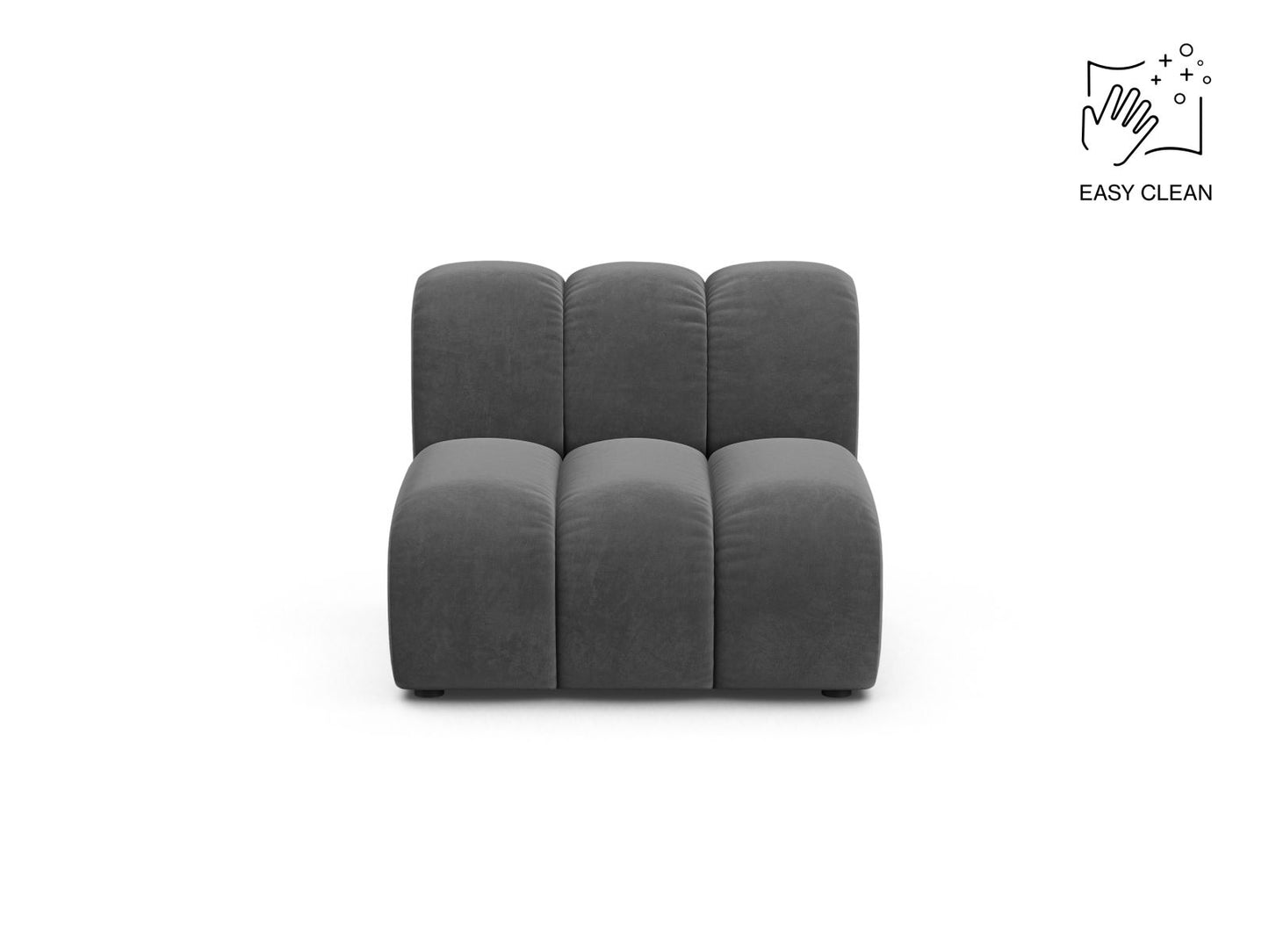 Lupine — Modular Sofa Grey (Venus 2930) Black Plastic