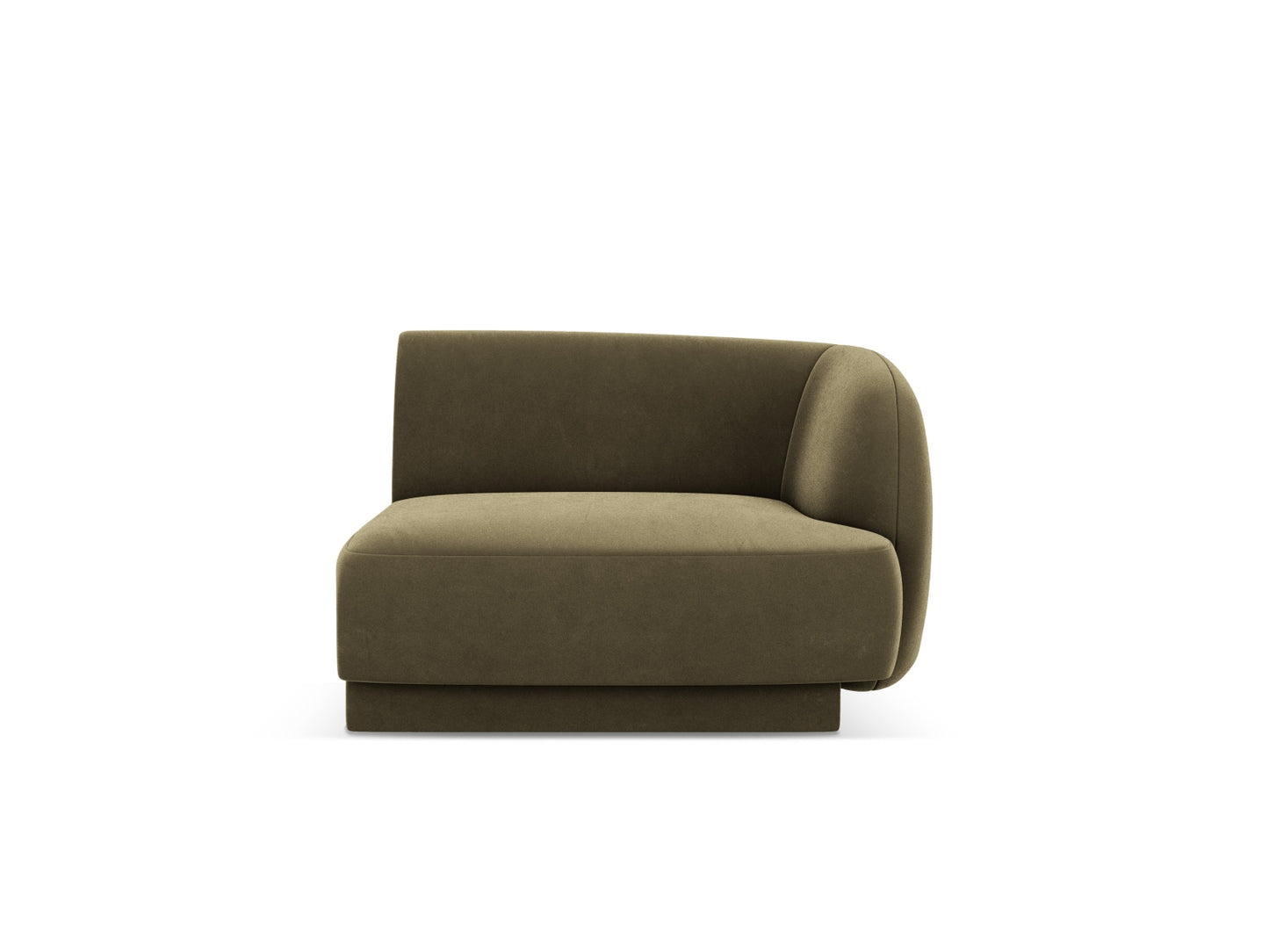 Miley — Modular Sofa Green (Bluvel 77) Black Plastic Right