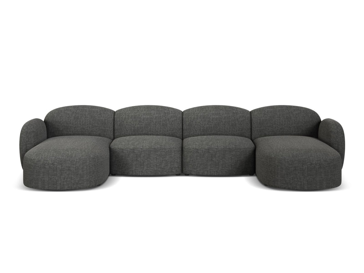 Blair — Panoramic Sofa Grey Melange (Baltimore Anthracite) Black Plastic