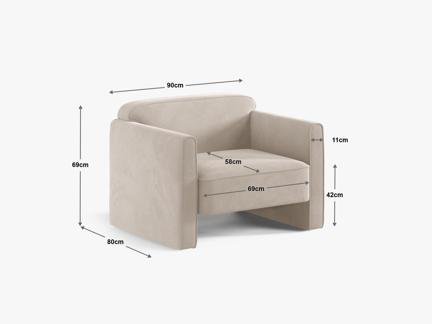 Abby — tugitool (90,0 x 80,0 x 69,0 cm)
