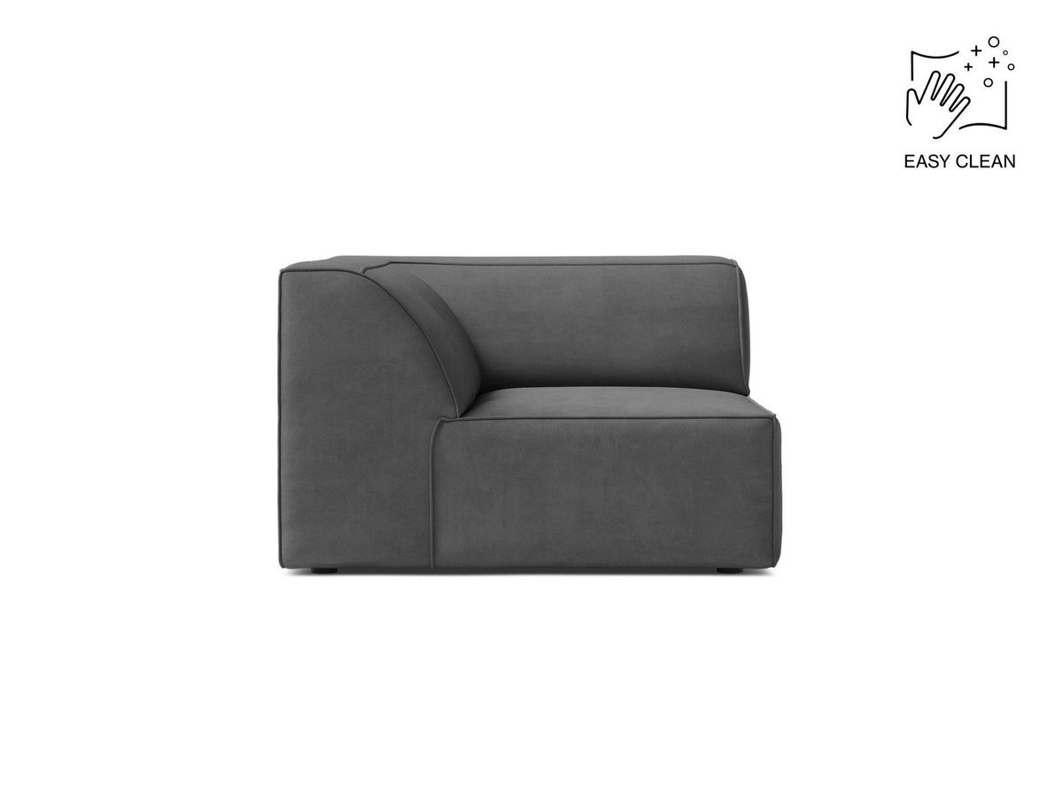Jodie — Modular Sofa Grey (Venus 2930) Black Plastic