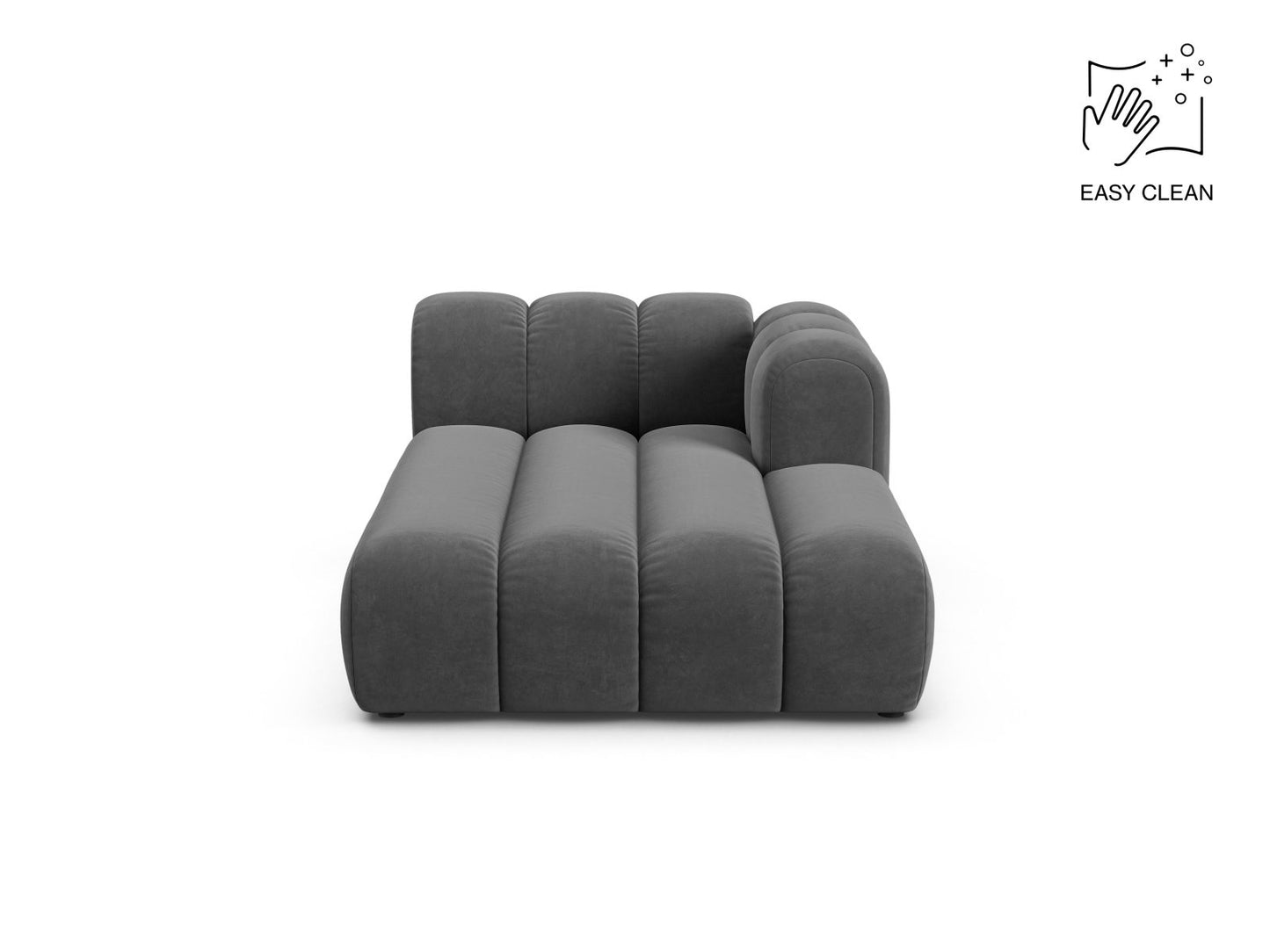 Lupine — Chaise Longue Grey (Venus 2930) Black Plastic Right