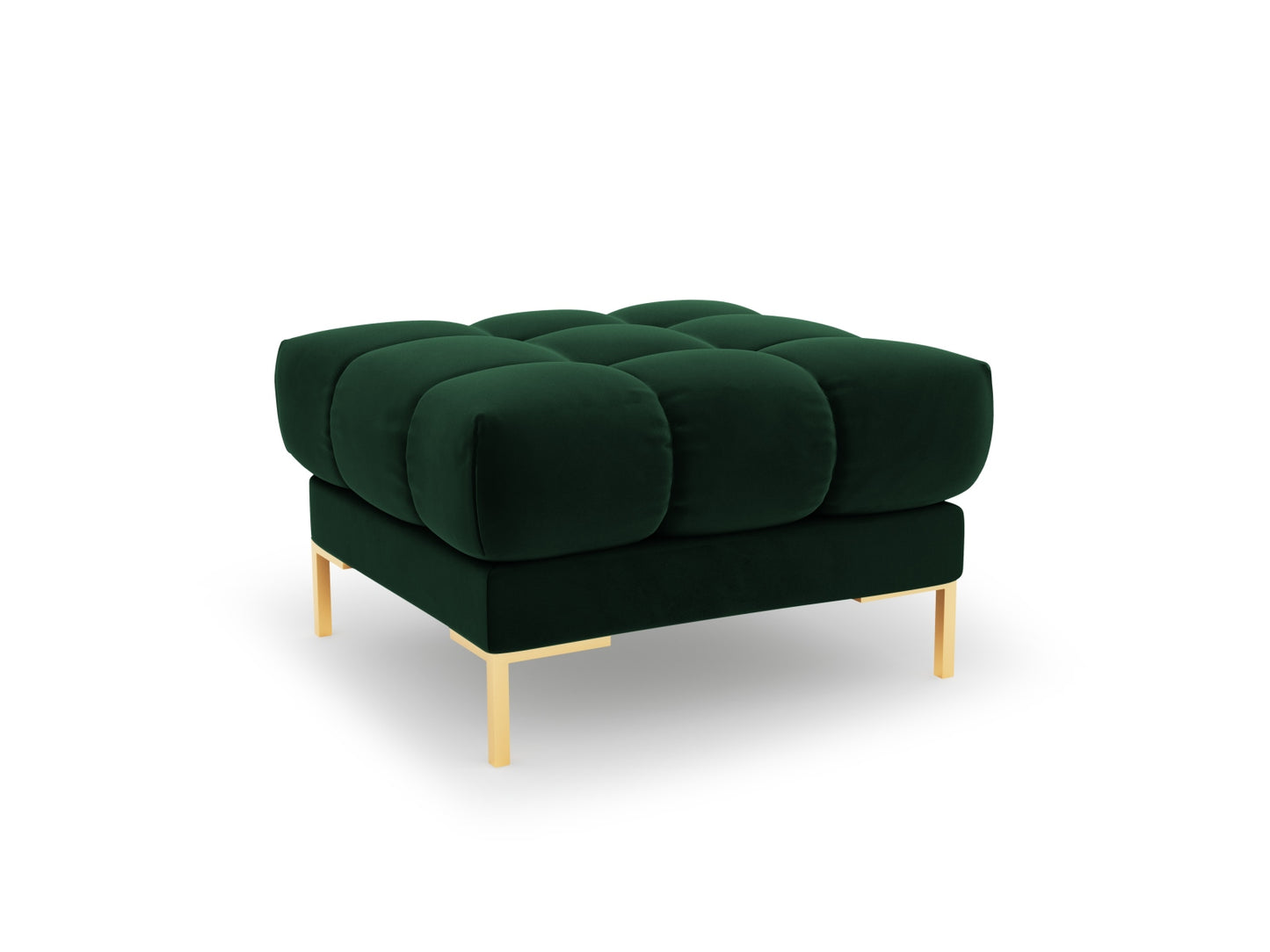 Bali — Pouf pudelroheline (Bluvel 78) kuldne metall