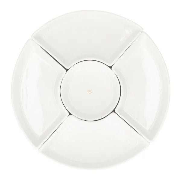 FINCAN Ceramic Serving Platter with Rotating Tray and Bowls