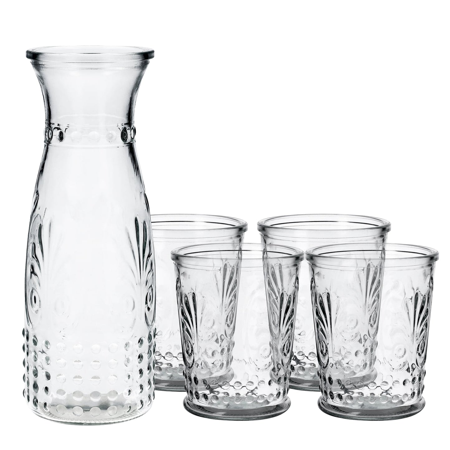 LORENS 2 Carafe with Glasses Set - 5 Pieces