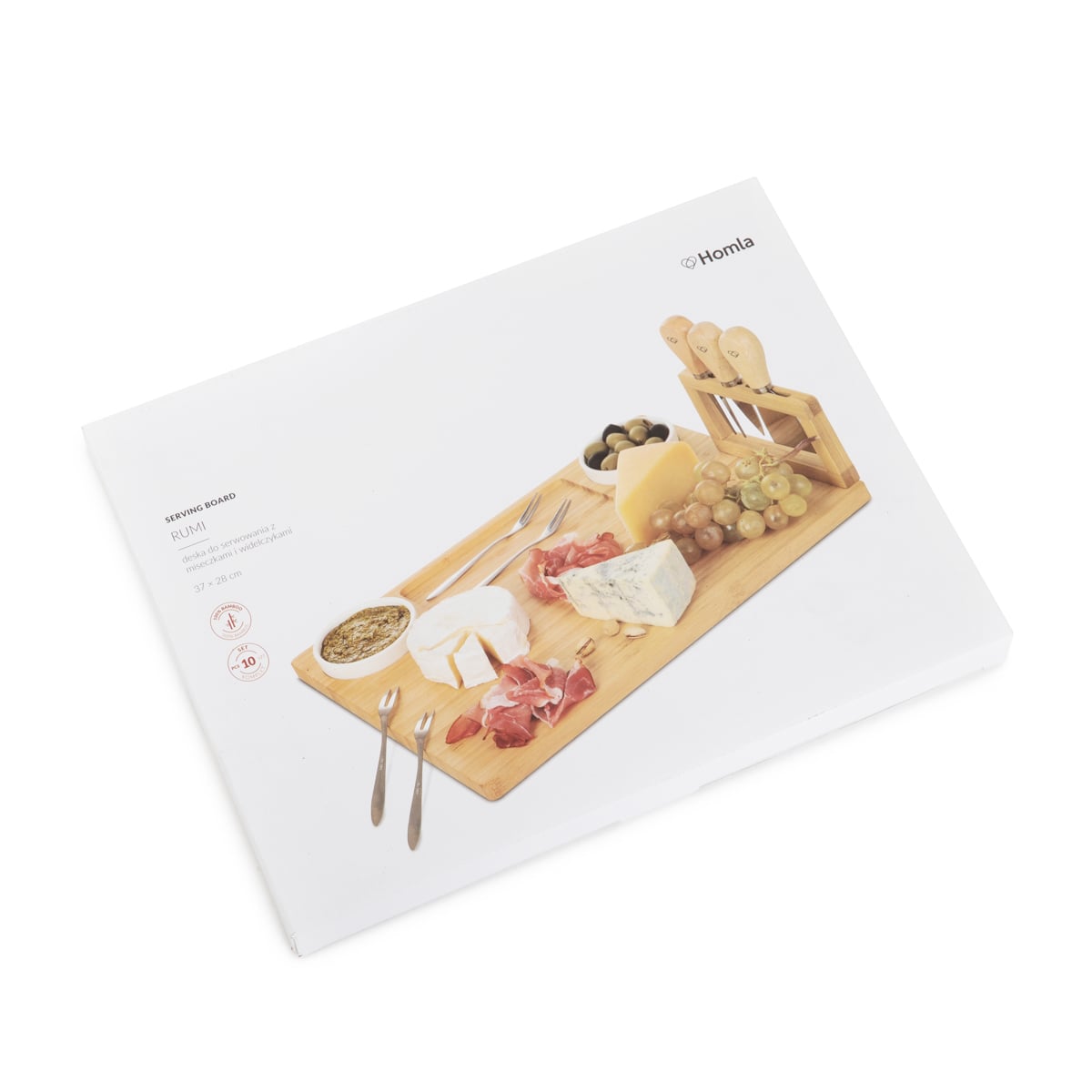 RUMI Serving Board with Bowls and Knives 37x28 cm