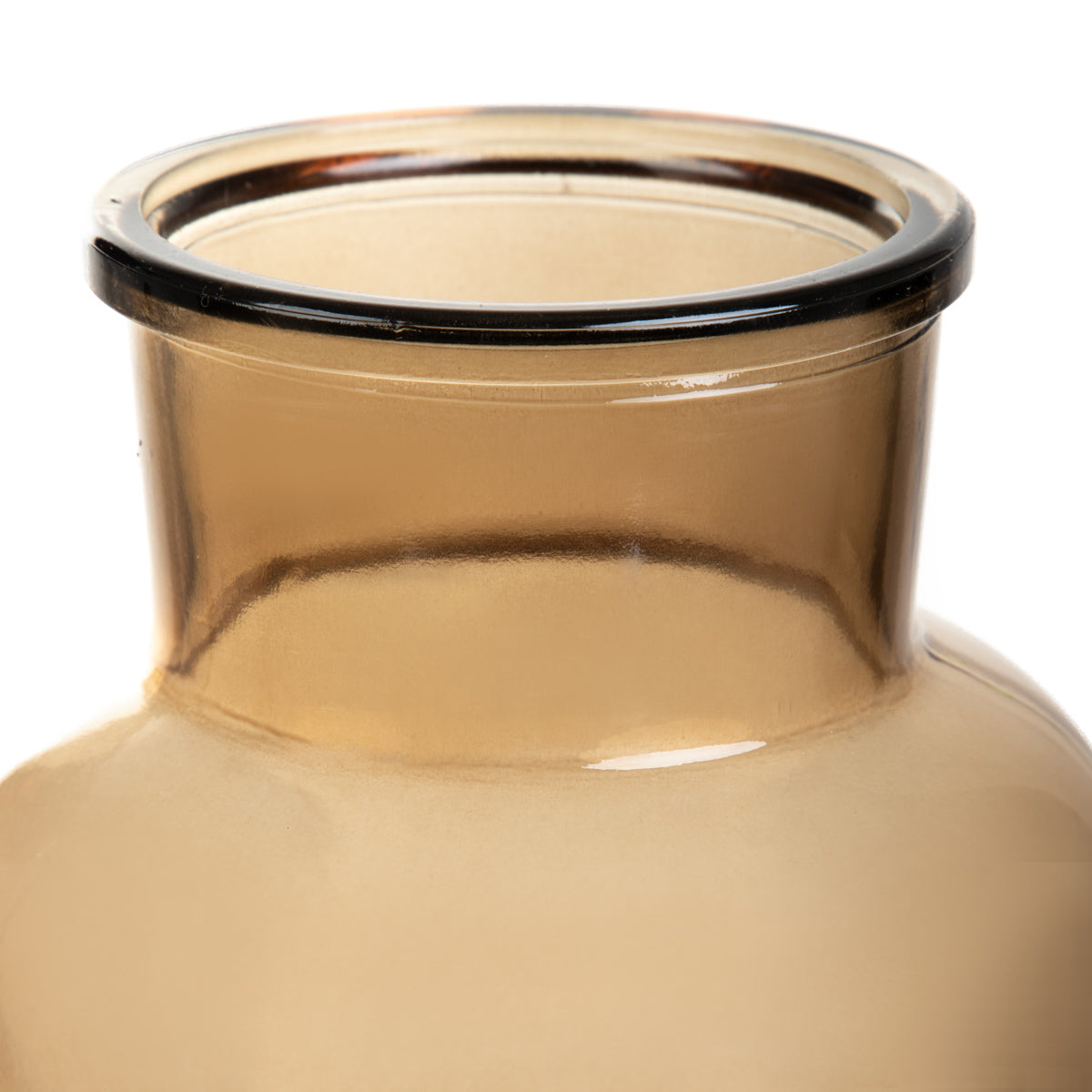 TENNO Beige Glass Vase 14.5x14.5x25.5 cm