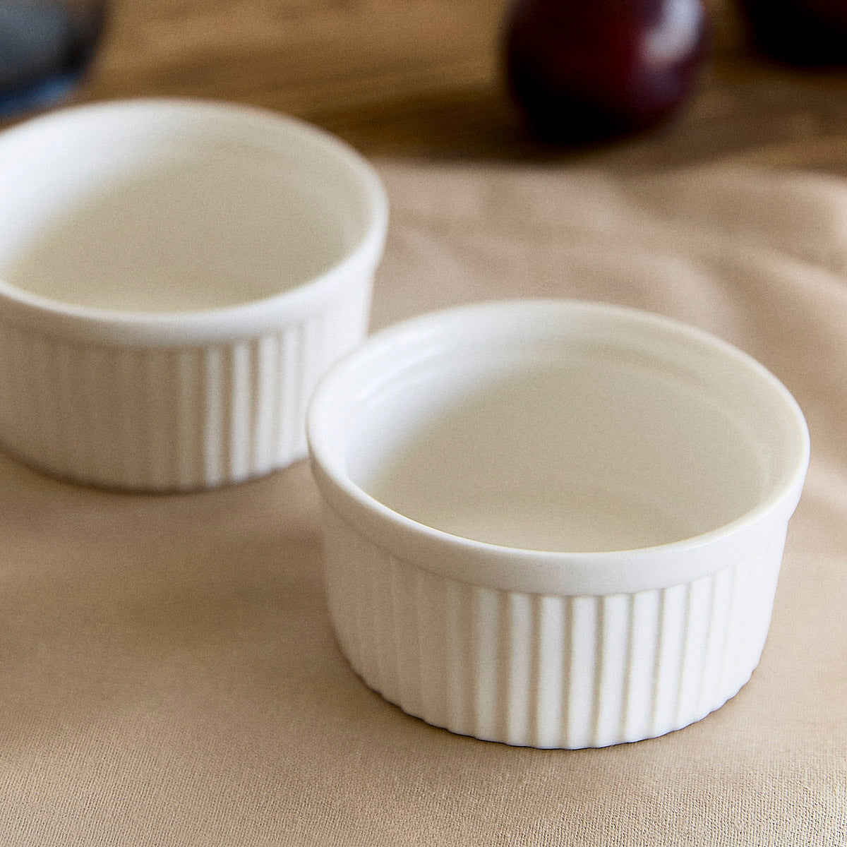 TINEO White Ceramic Casserole Dish Set of 2 - 9 cm