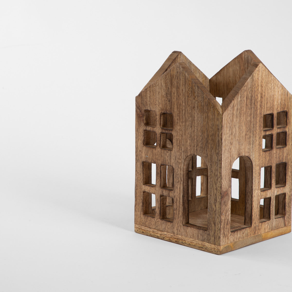 MANGOS Mango Wood Lantern - Decorative Standing Lantern 15x15x23cm