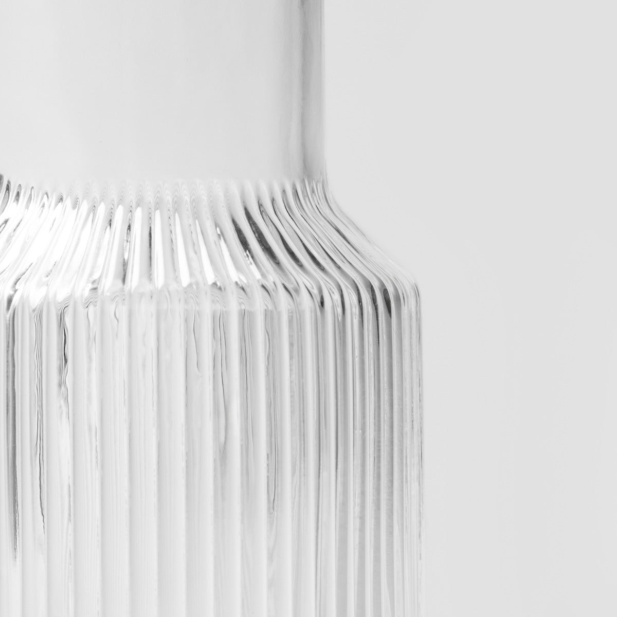 TOLLE Striped Glass Vase Transparent 21x9x9 cm