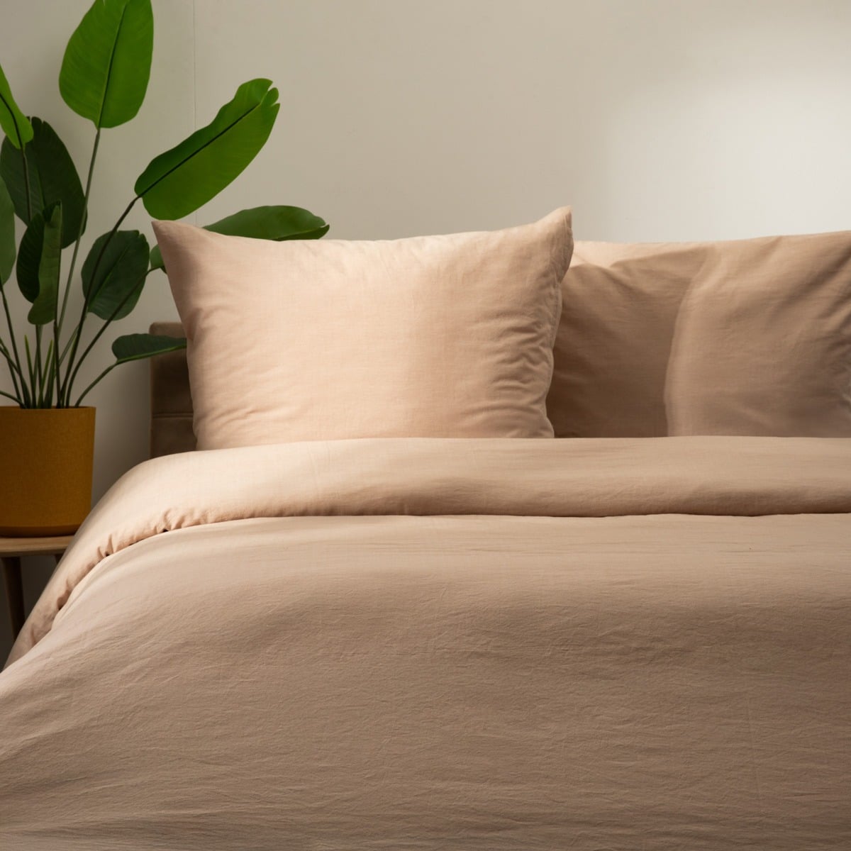 GOSSY Cotton Beige Bedding Set 160x200 + 2 Pillowcases