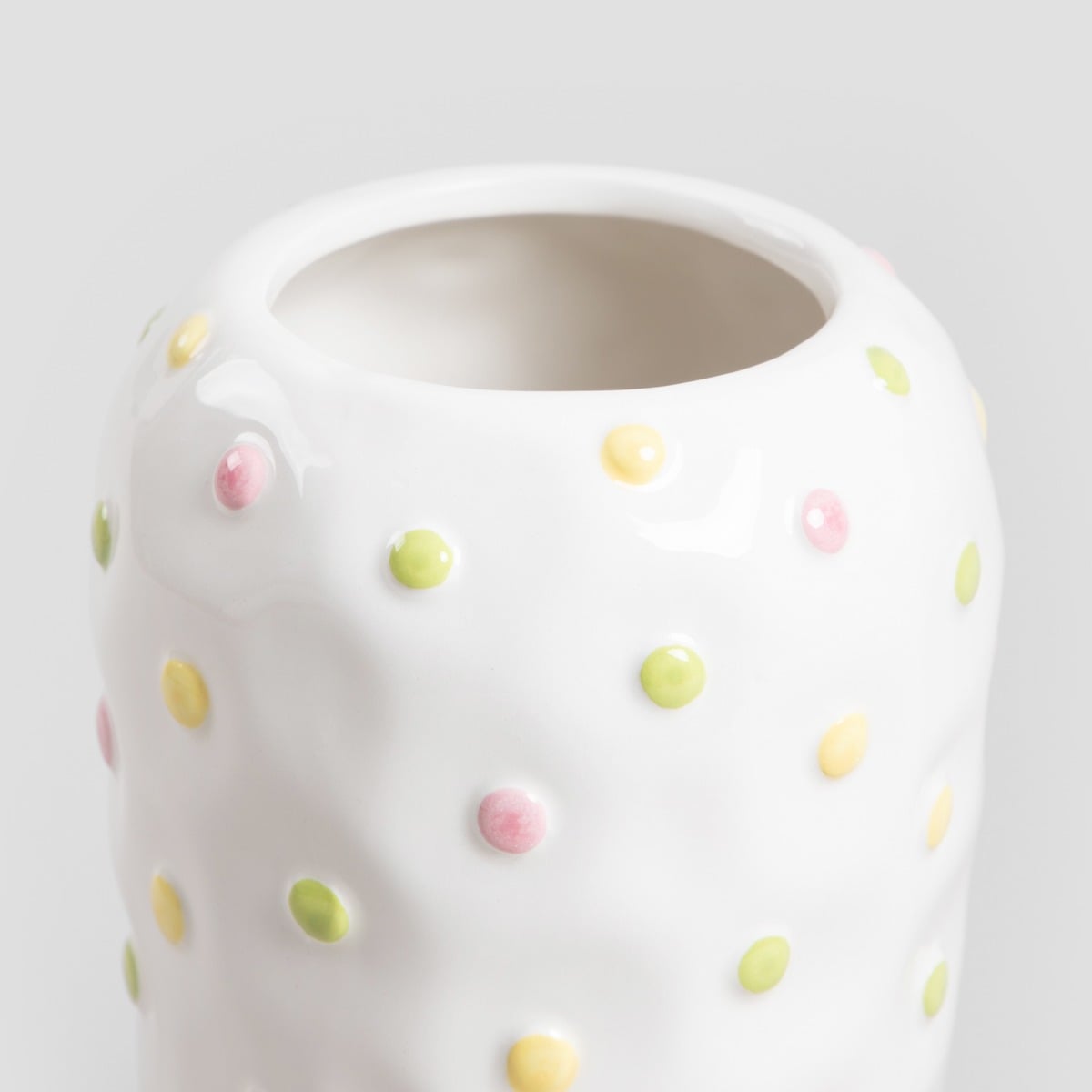 DOT Vase with Pastel Dots - 22x13x13 cm Decorative Ceramic Vase