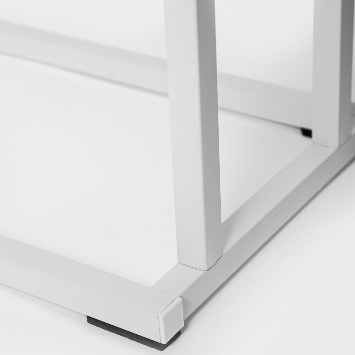 COPER White Towel Holder - Metal & Bamboo Bathroom Accessory