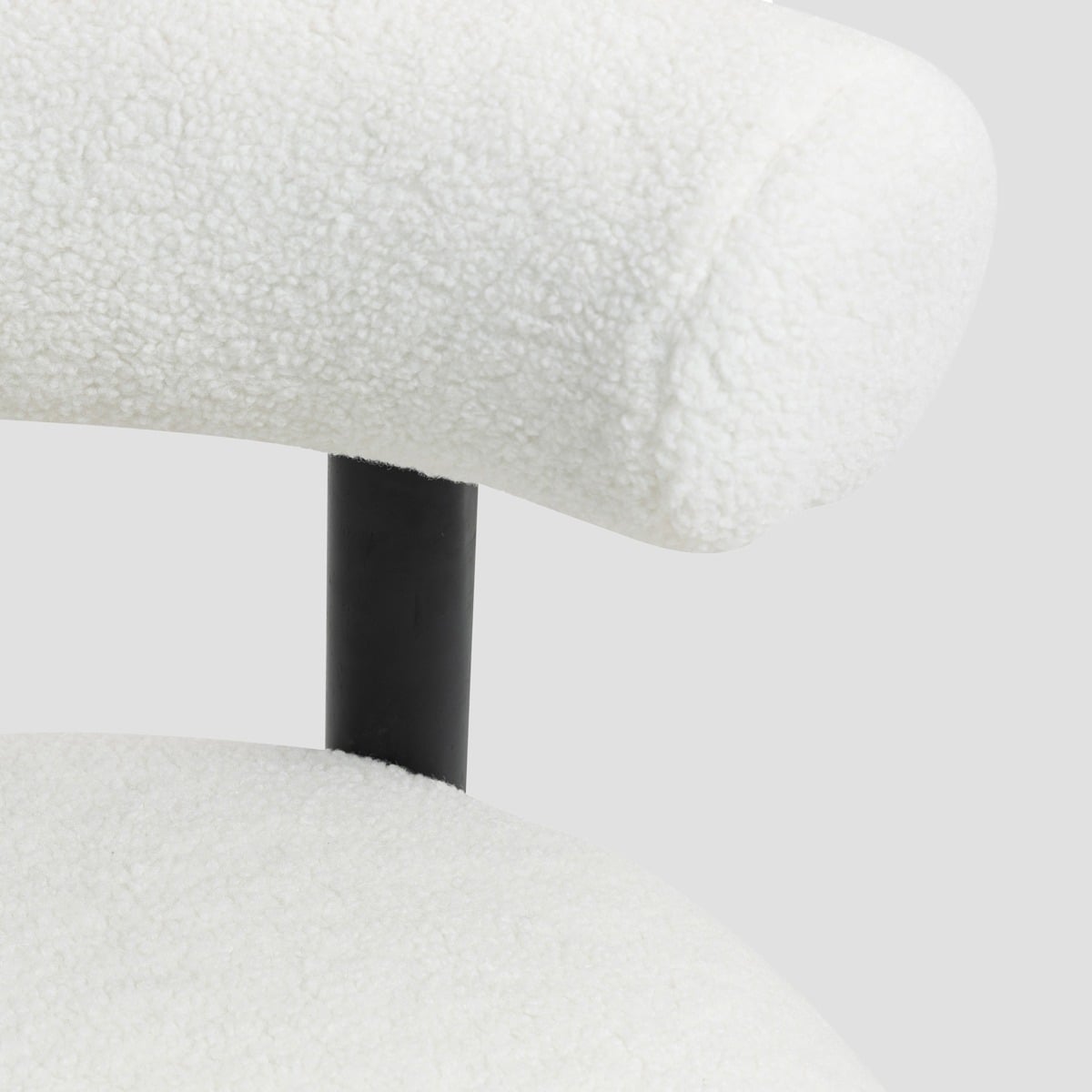 PACIS Ecru Chair with Wraparound Backrest and Black Wooden Legs