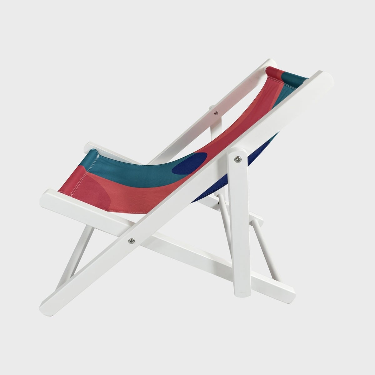 COLOR FIESTA Wooden Mini White Lounger - Portable Outdoor Seating