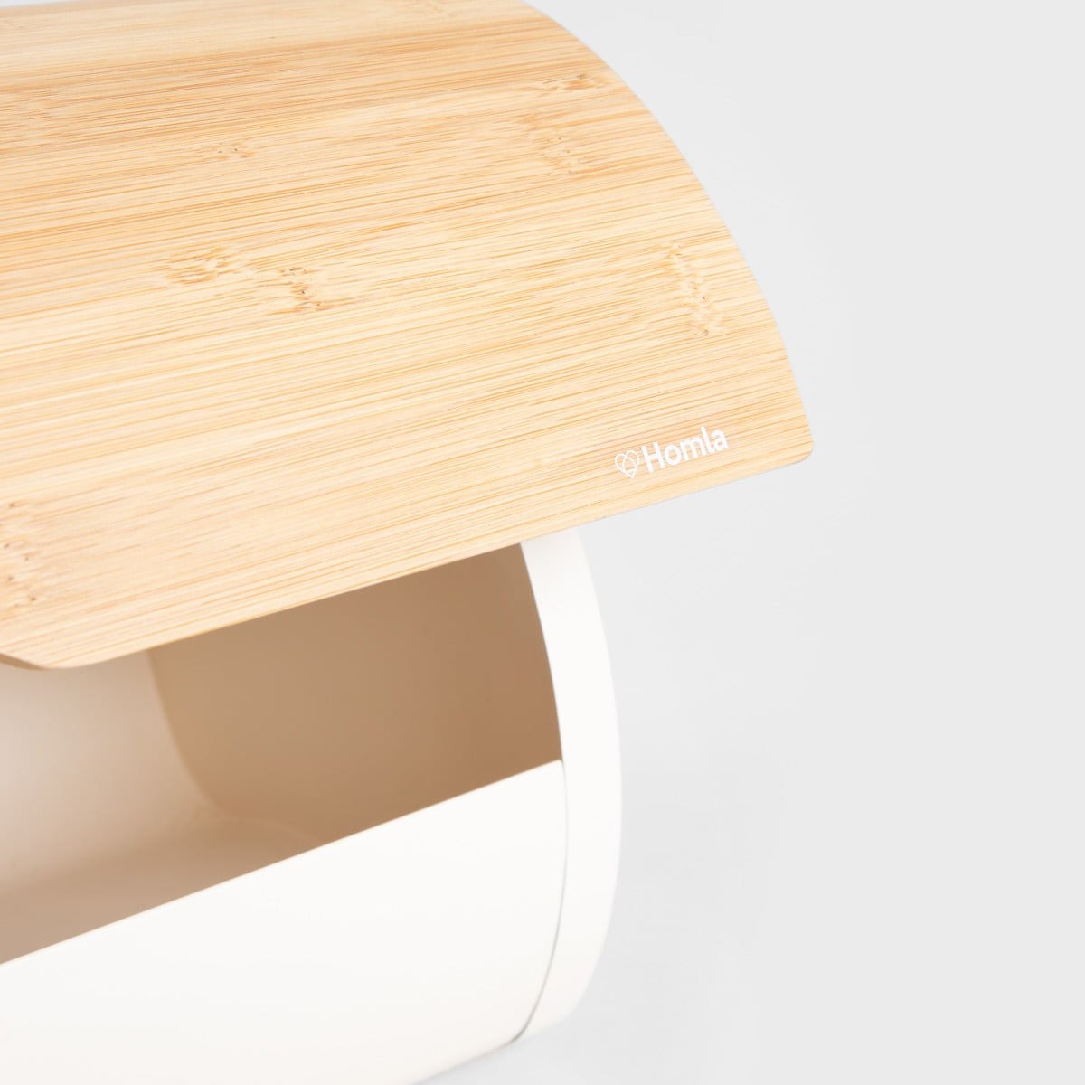 RAKEL Rounded Cream Breadbox with Bamboo Lid 40x22.5x26 cm
