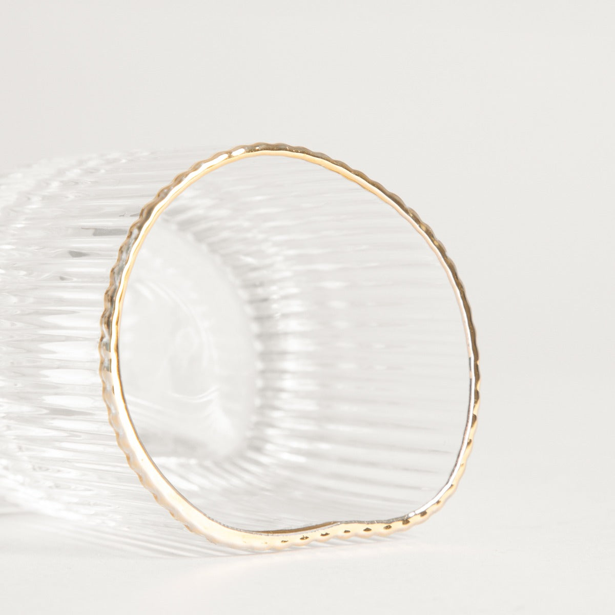 LYNN Irregularly Shaped Vodka Glass 0.07L with Gold Rim