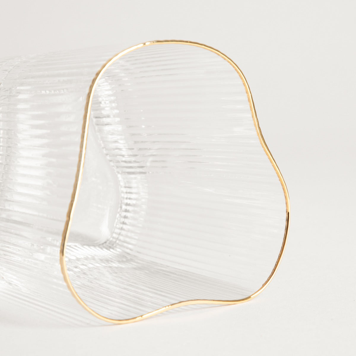 LYNN Irregular Shaped Glass Mug 0.35L with Gold Rim