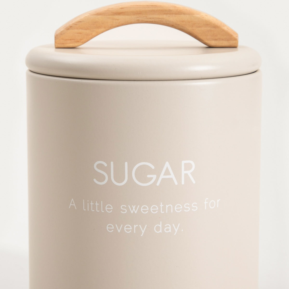 FLORA Sugar Container 900ml Metal with Wooden Lid