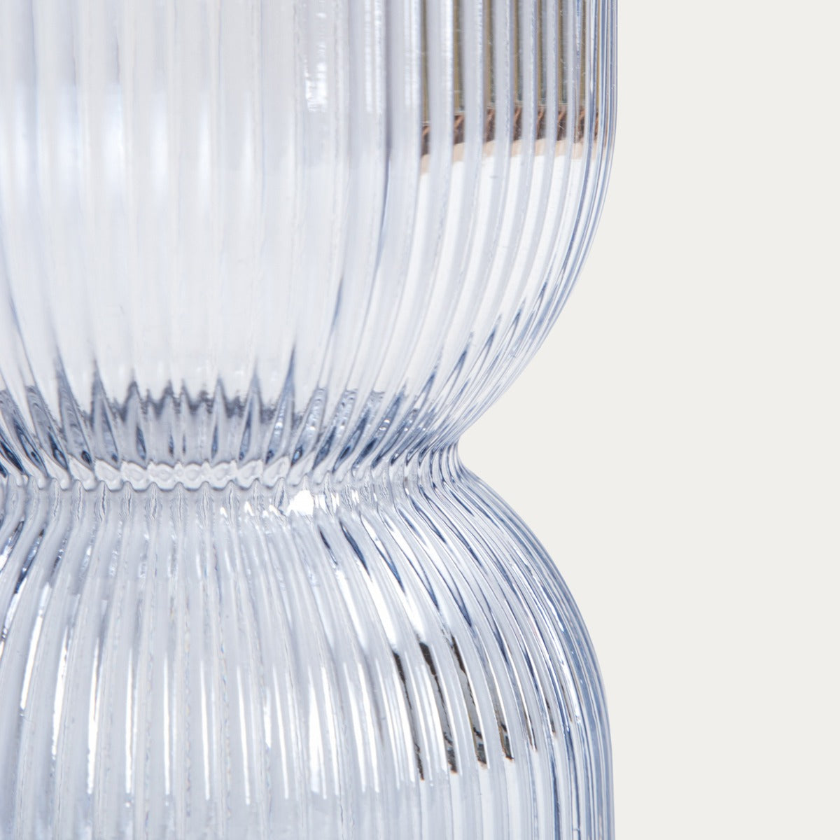 Wazon LIMPID Ribbed Blue Glass Vase 20 cm