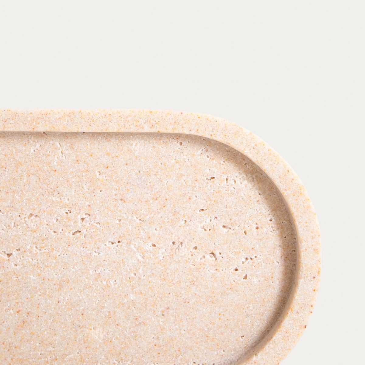 ONDA Oval Beige Decorative Tray 25x12x1.5 cm