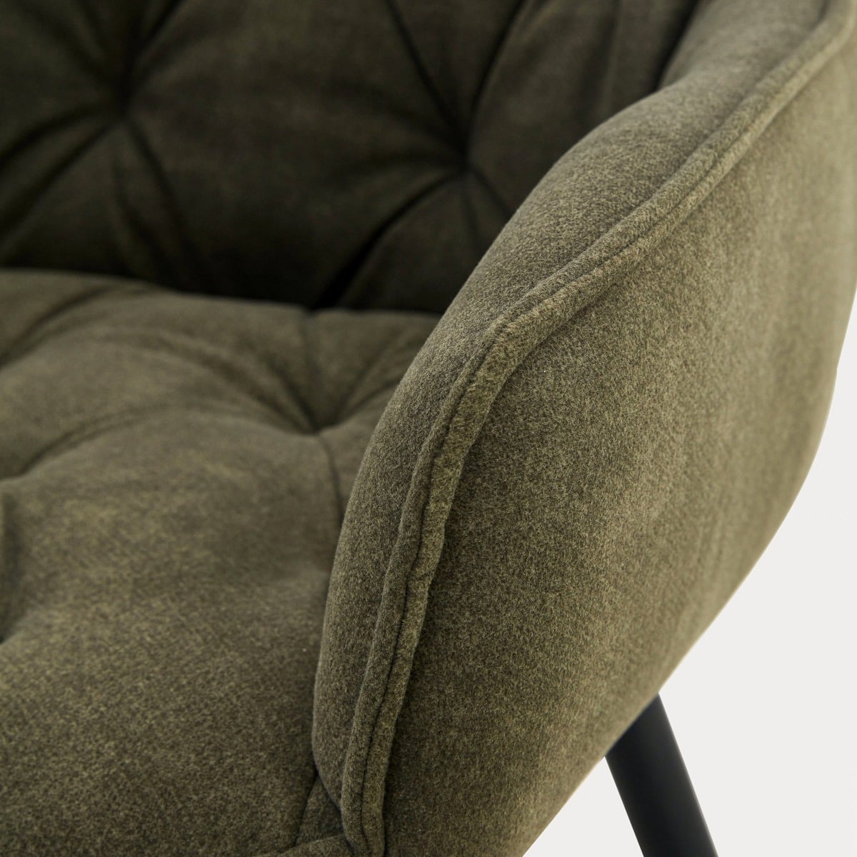 Chair FUSSY Olive Green Upholstered Chair in Polyester Fabric