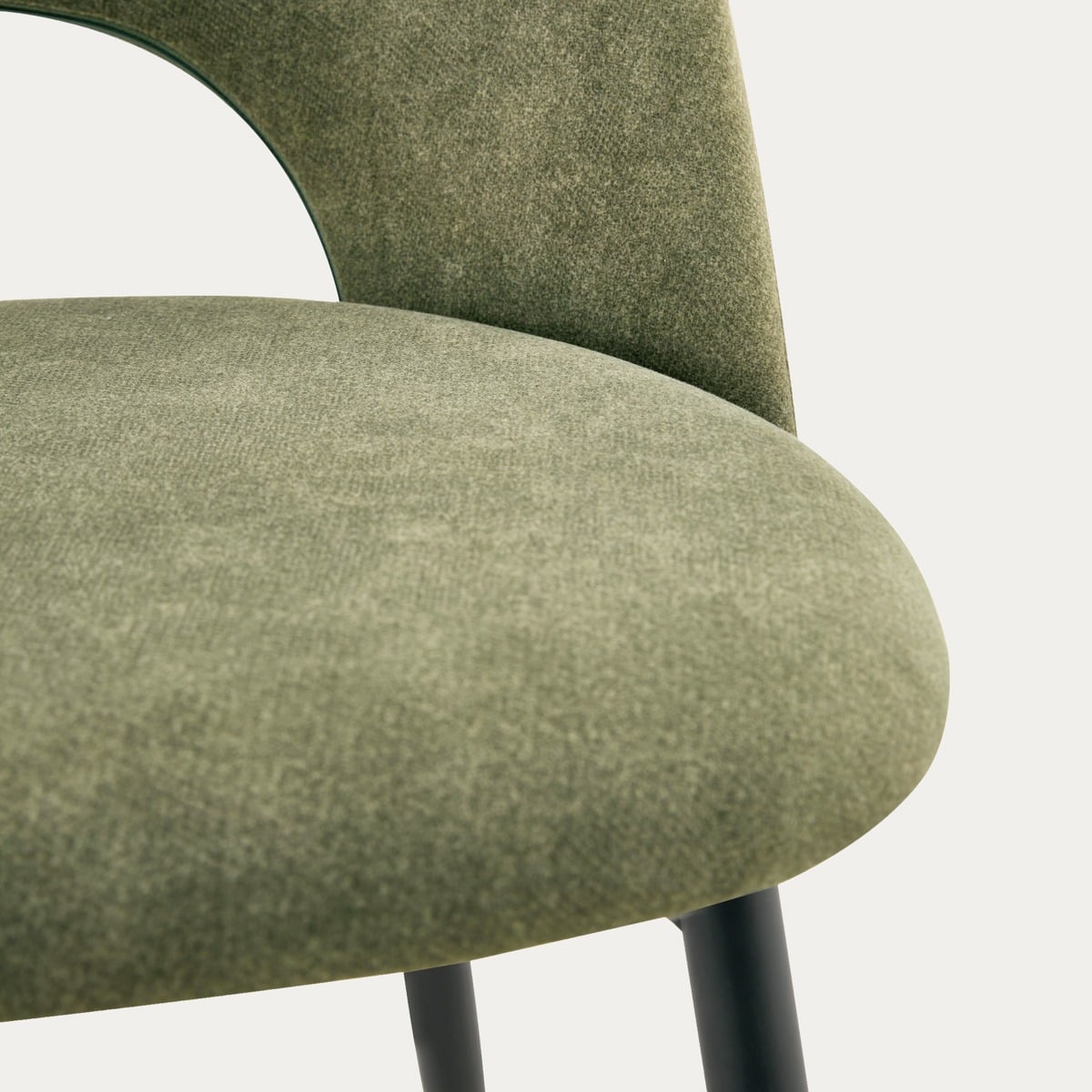 TRIVIO Green Fabric Chair with Black Metal Legs