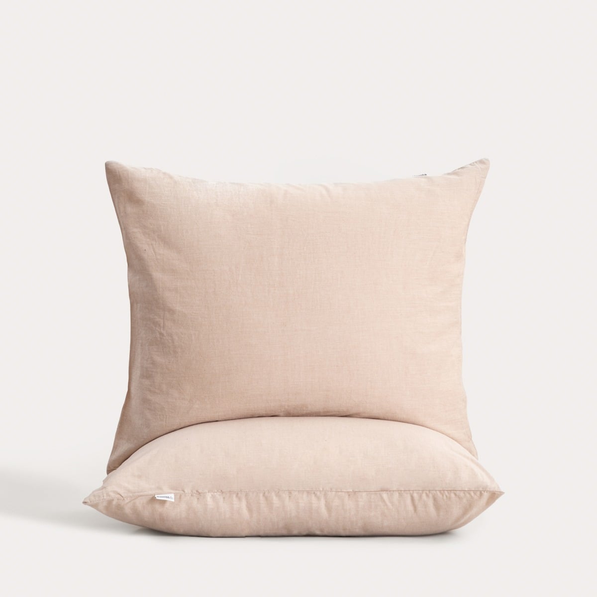 Set of Two GOSSY Cotton Pillowcases in Dyed Beige Threads 70x80 cm
