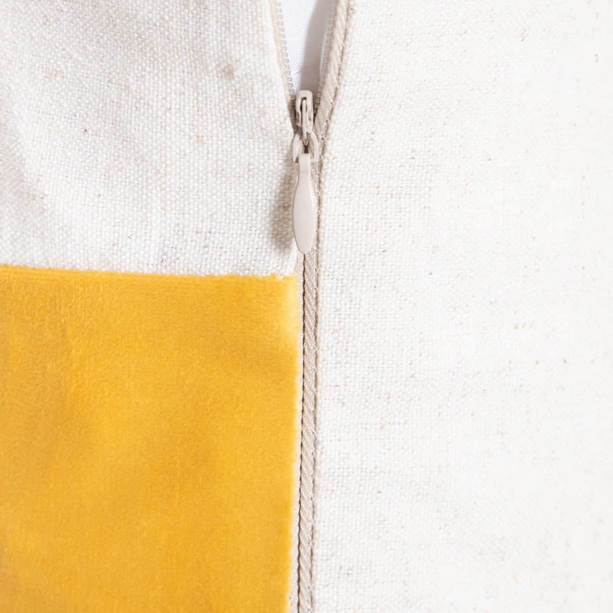 MANO Yellow Striped Linen Cushion Cover 45x45cm