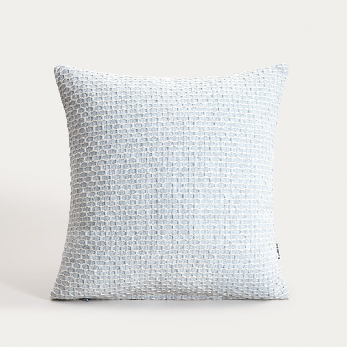 Poszewka RILEY Blue Cotton Cushion Cover with Geometric Stitching 45x45cm