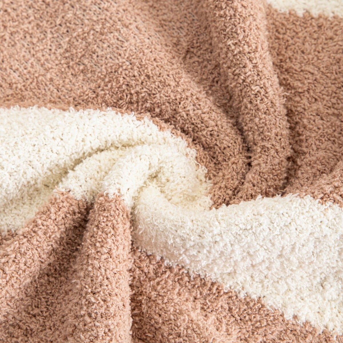KOBE Thick Jacquard Blanket with Beige Pattern 130x170cm