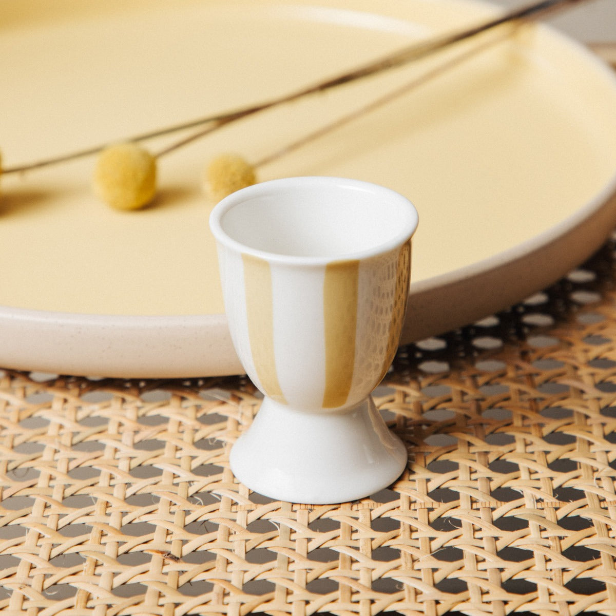 Glass LABRA Yellow Porcelain Egg Cup 7 cm