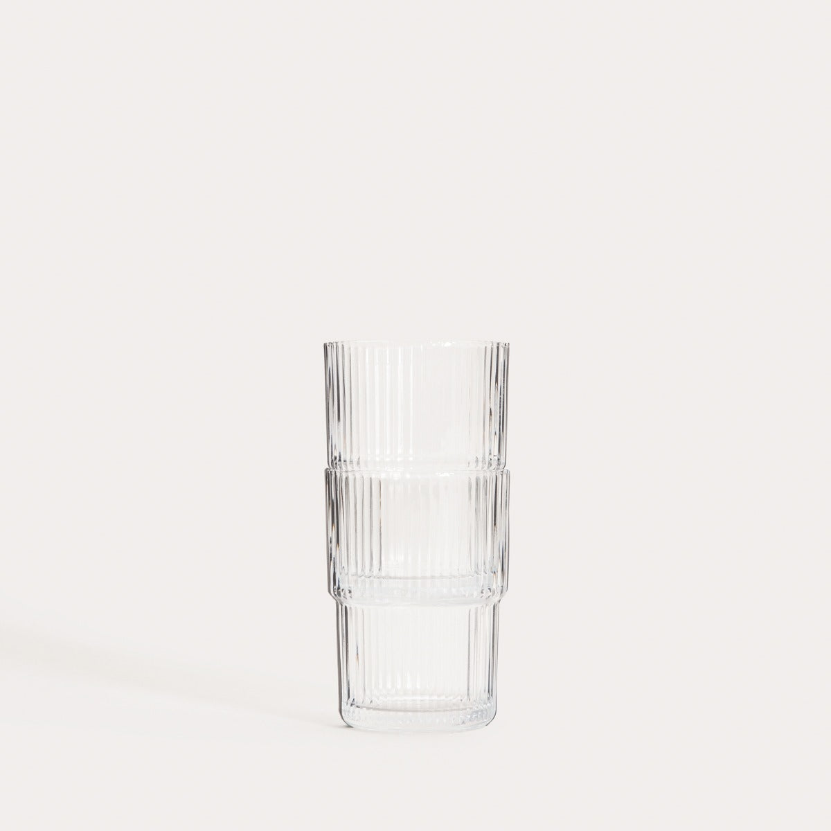 LYNNASO Fluted Glass Set, 2 pcs, 0.43L Stackable Design