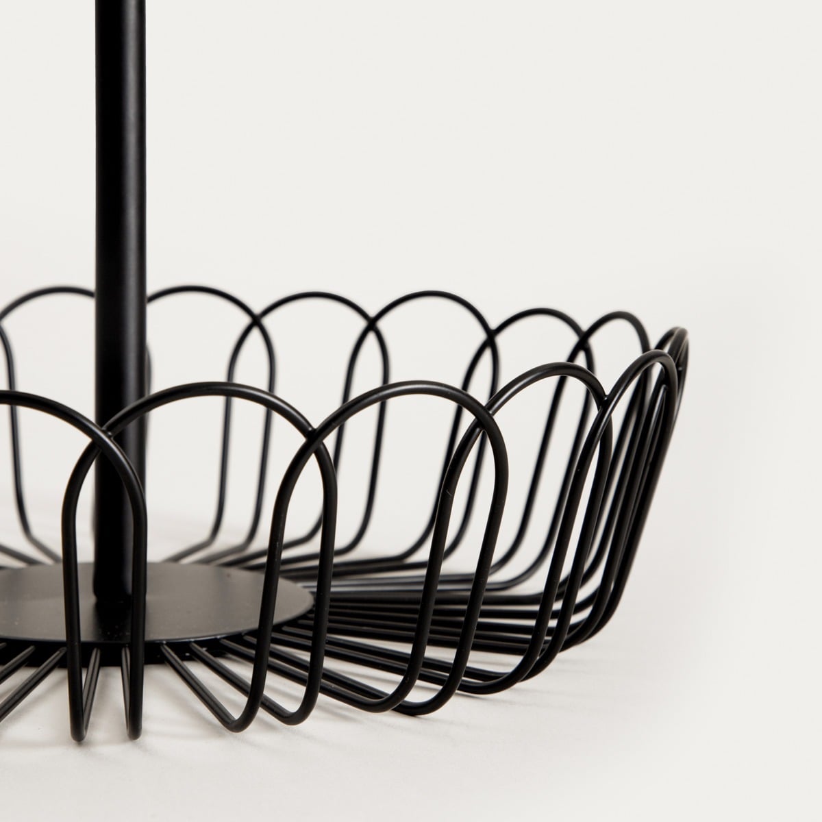 WARDON Two-Storey Kitchen Basket 28x47 cm Black