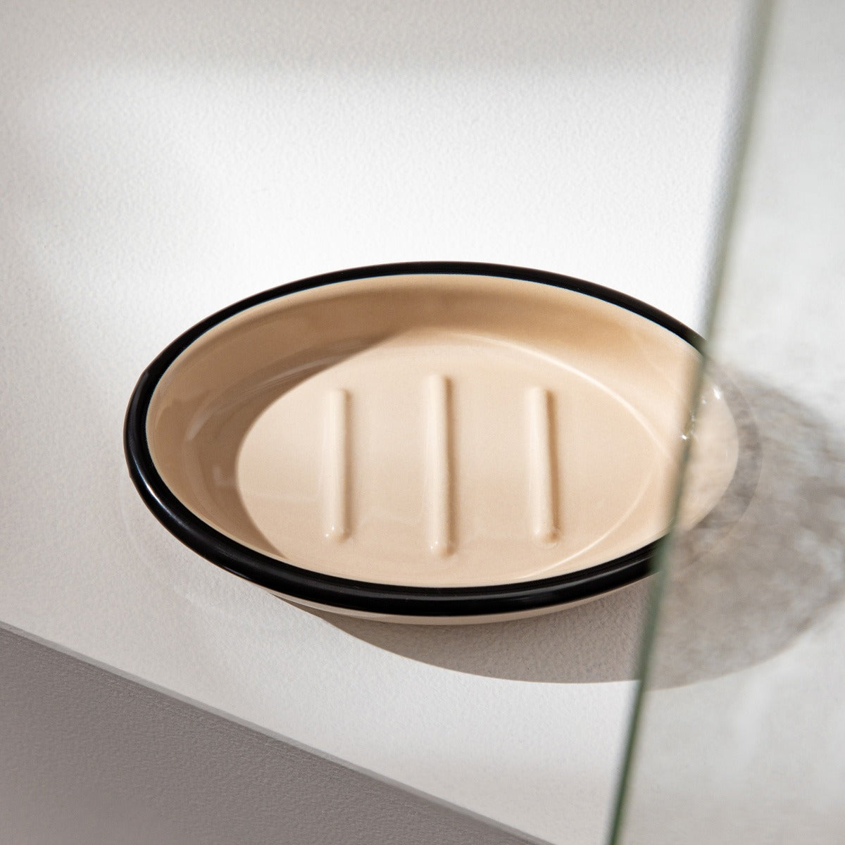 CHLOE Ceramic Soap Dish with Drainage Grooves