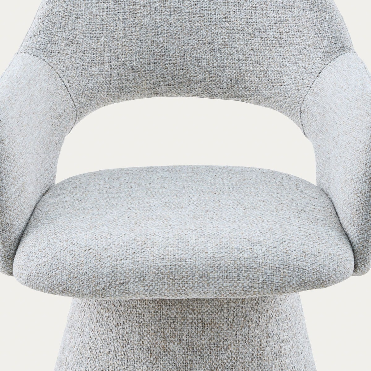 GOMBE Swivel Armchair in Beige Fabric