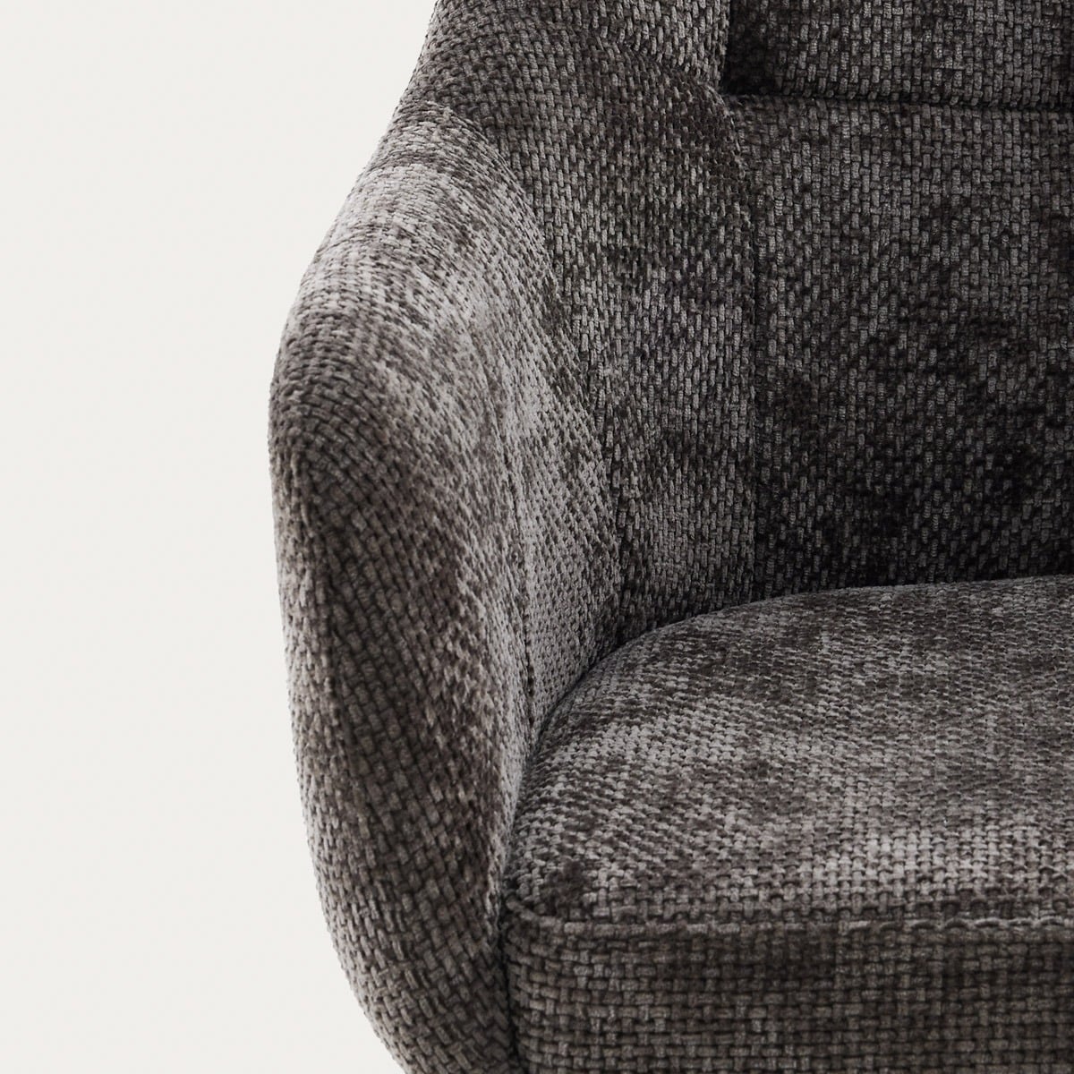COMODO Fabric Brown Swivel Chair with Metal Frame