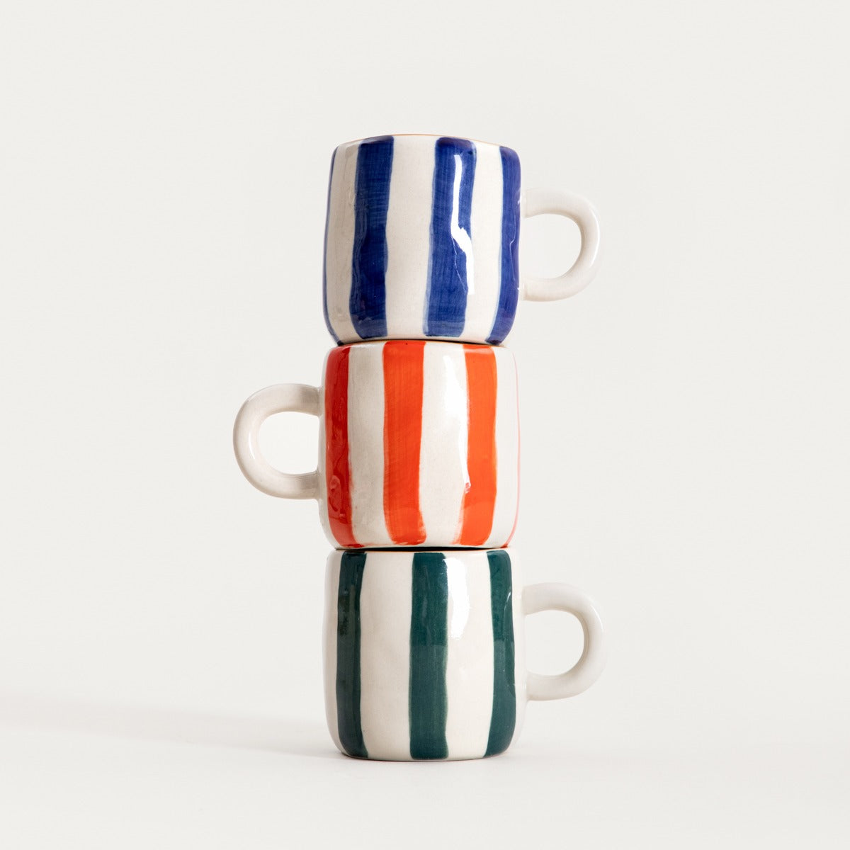 TORRIT Green Striped Ceramic Mug 0.1L
