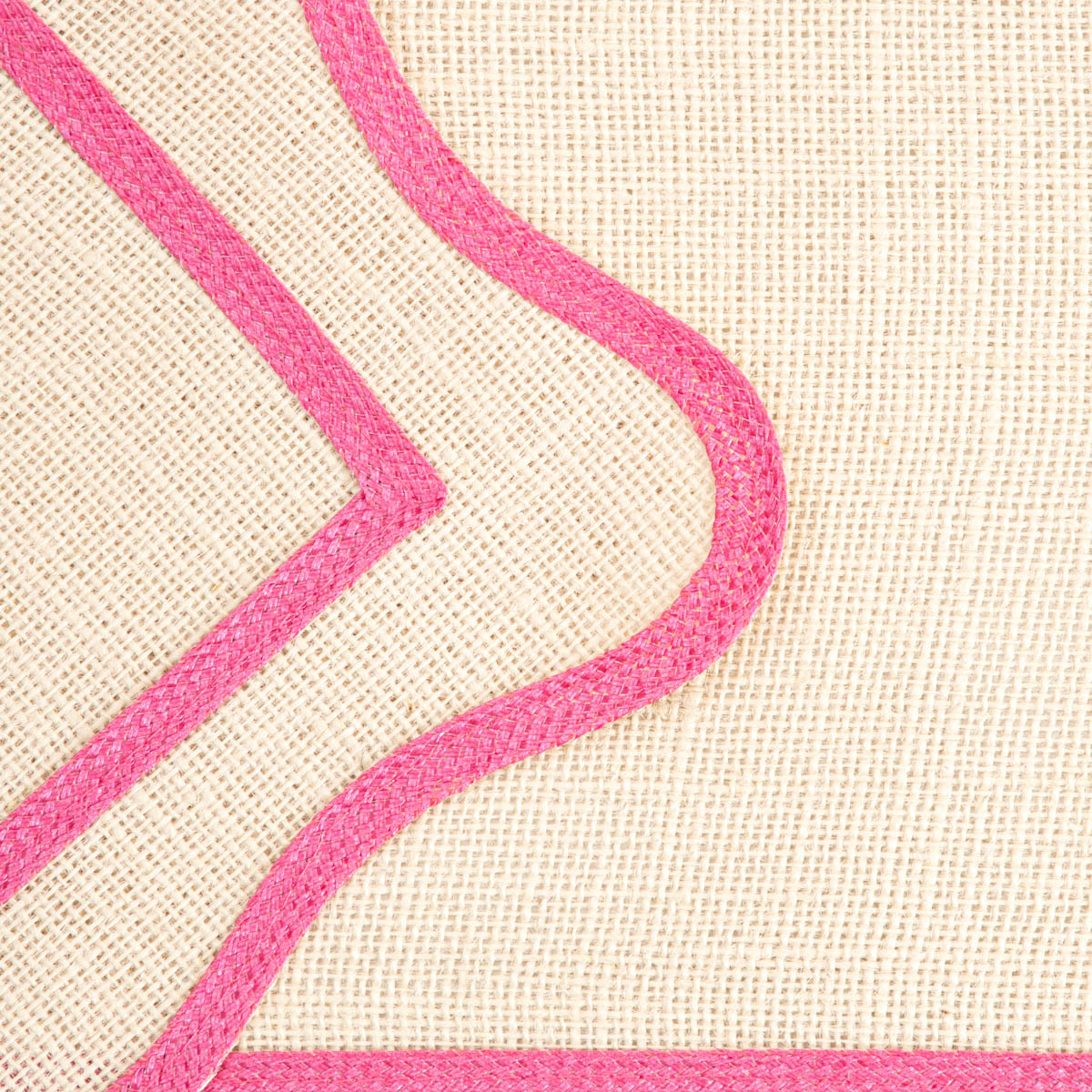 VIENTO Table Mats with Decorative Pink Piping, Set of 2