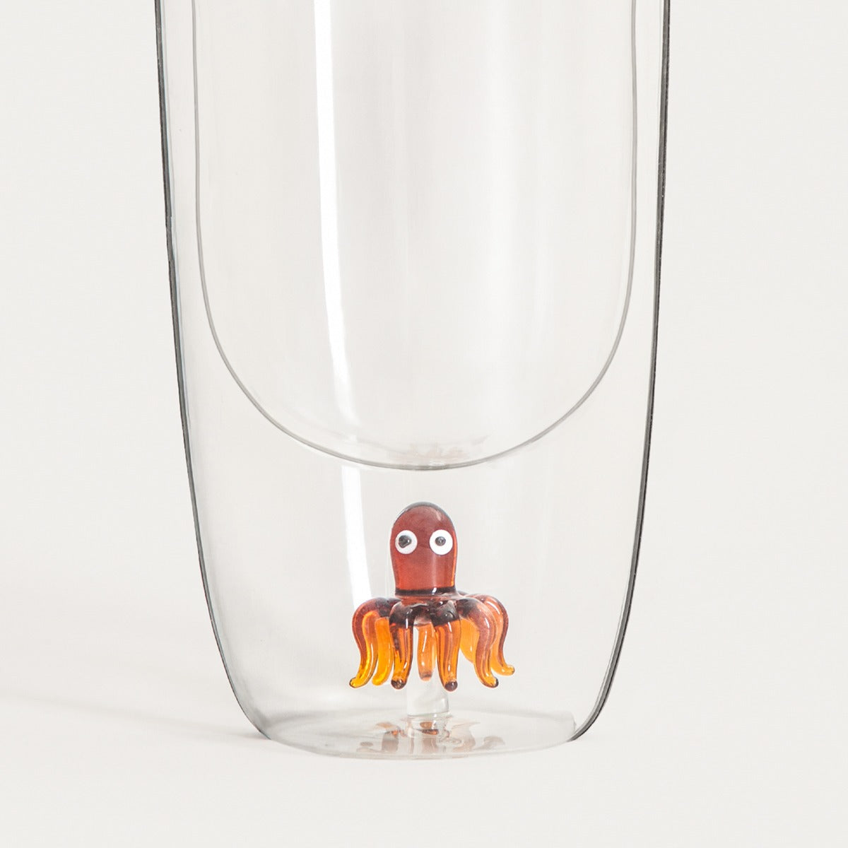 AQUIN Double Wall Glass Mug with Octopus Design 0.35L