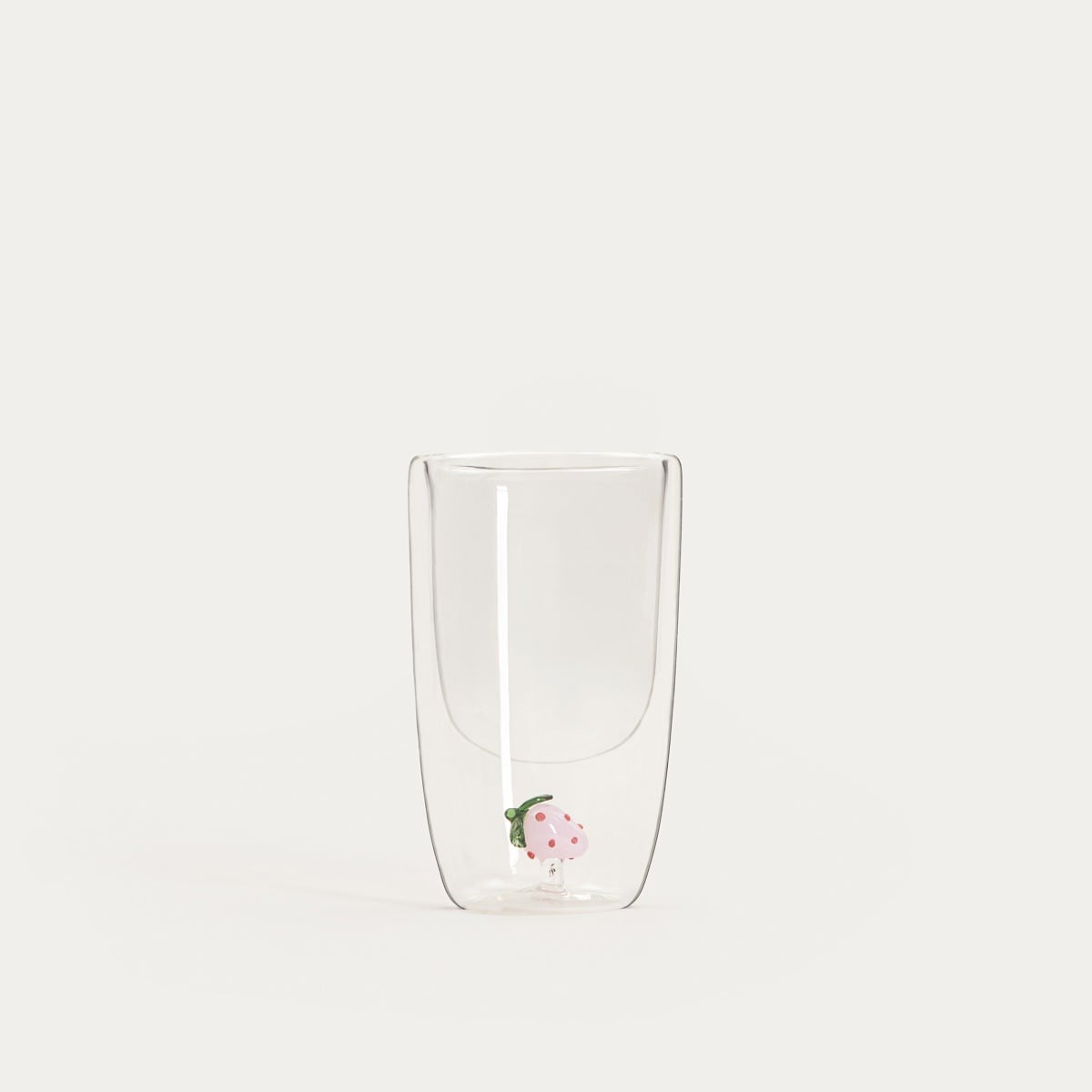 FRULA Double Wall Glass Mug with Strawberry Figurine 0.35L