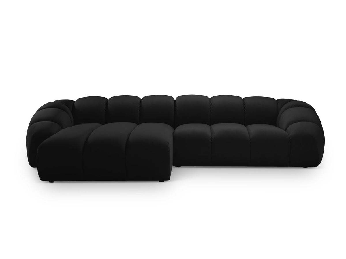 Diana — Corner Sofa Black (Salvador 19) Black Plastic Left