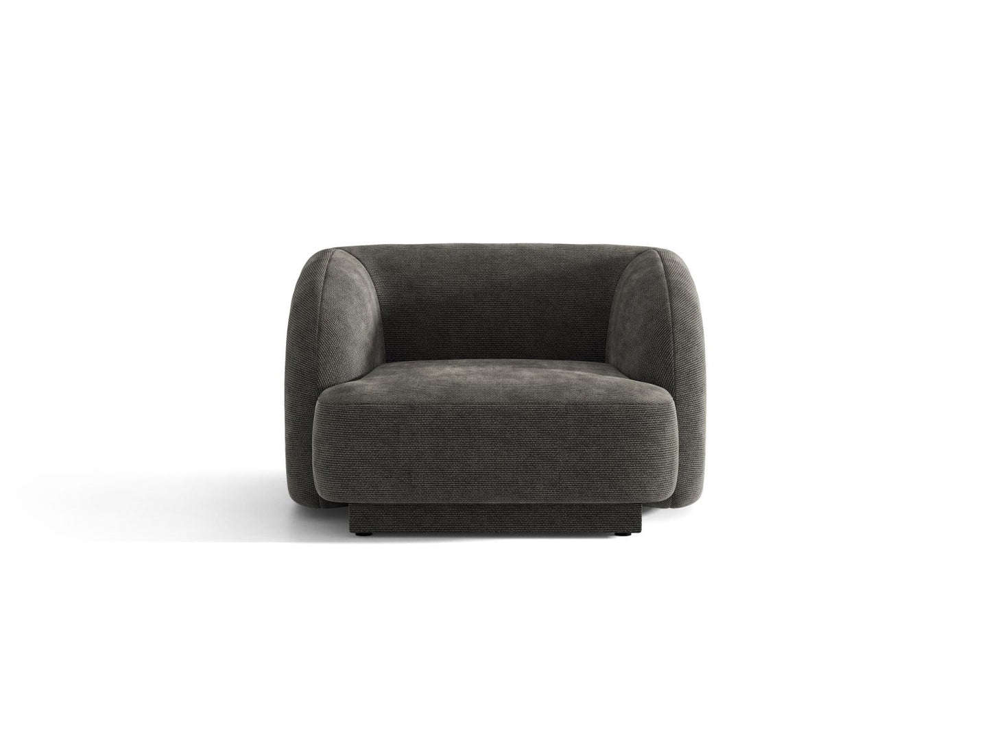Miley — Armchair Dark Grey (Eden 20 Graphite) Black Plastic