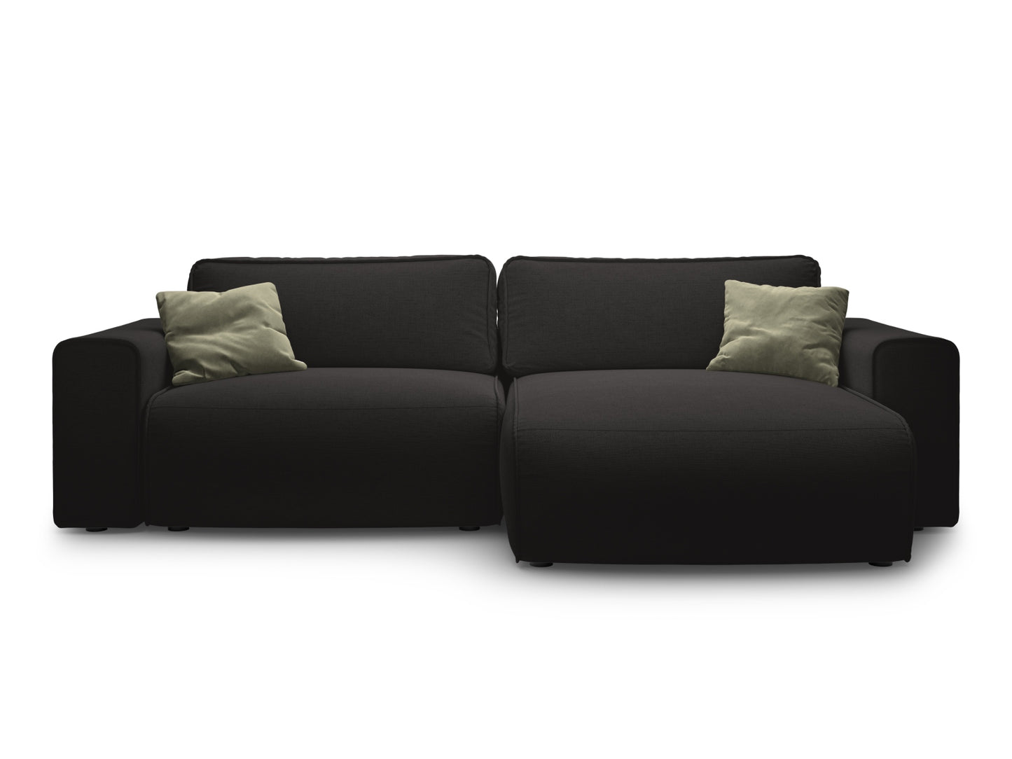 Victor — Corner Sofa Black (Moly 99) Black Plastic Right
