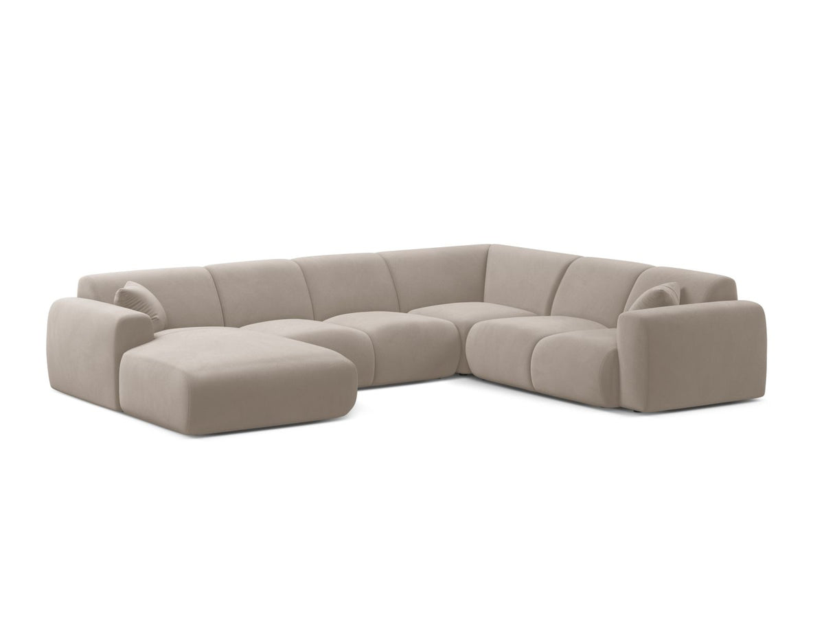 Molino — Panoramic Sofa Light Beige (Casino Pearl) Black Plastic Right