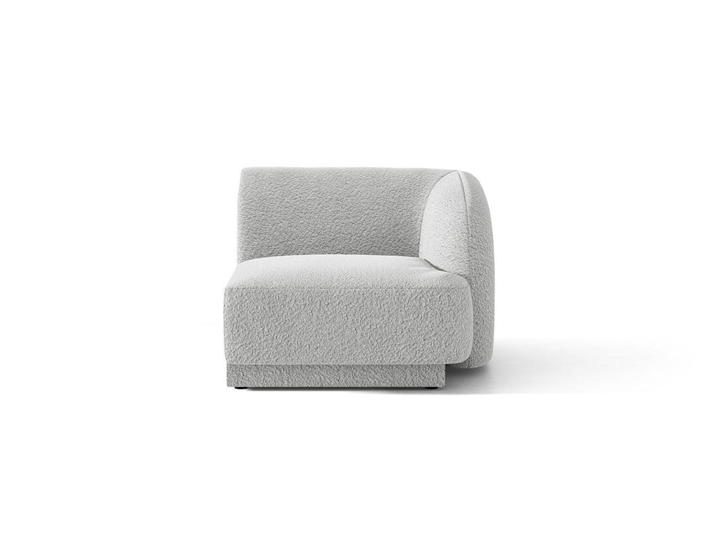 Miley — Modular Sofa Light Grey (Baloo 2085) Black Plastic Right