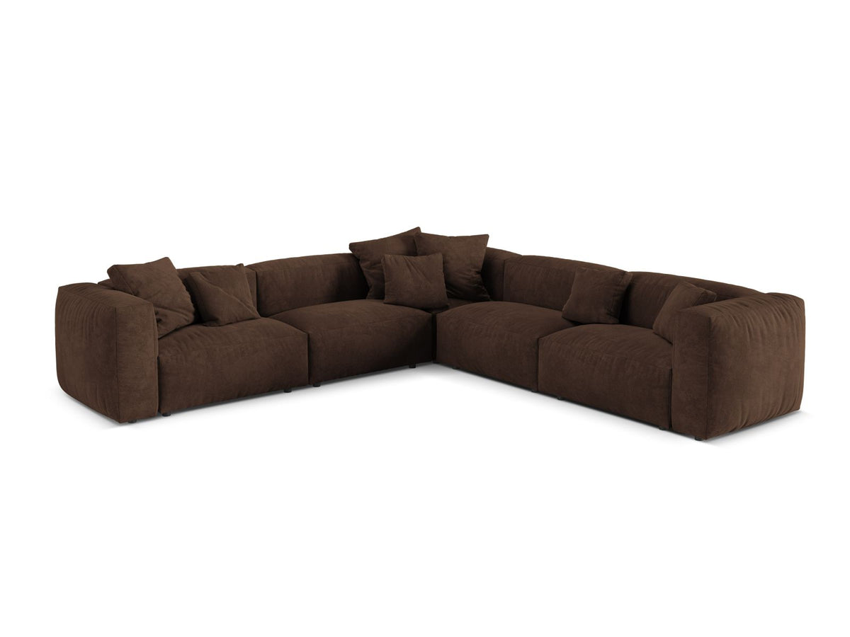 Martina — Corner Sofa Chocolate (Vogue 6) Black Plastic
